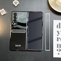 Handmade Elegant Korean 화이트 검은 Cool Men with Holder with Hinge Skin 전화 Case for Samsung Galaxy Z Fold 2 과 Z Fold 3 코스프레 (5G)