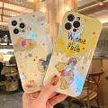 Handmade Cute Cartoon Winnie Orso Animals Glitters Giallo Bianco Telefono Case for iPhone 7 8 Plus se2 X Xs XR XsMax 11 12 mini 13 Pro Max Cosplay