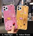 Bear Piglet Dogs 3D Animals with Belt Pink Yellow Phone Case for Samsung Galaxy S 6 7 8 9 10 20 21 22 23 24 Plus Ultra and Note 8 9 10 20 Plus Ultra and A Series