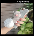 Squirrel 3D Animals Grau Rosa Plüsch Telefon Case for Samsung Galaxy S 6 7 8 9 10 20 21 22 23 24 Plus Ultra und Note 8 9 10 20 Plus Ultra und A Series Plüsch