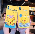 Bear 3D Animals Holder Amarelo with Strap Telefone Case for Samsung Galaxy S 6 7 8 9 10 20 21 22 Plus Ultra e Note 8 9 10 20 Plus Ultra e A Series Cosplay