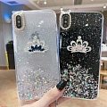 Korean Glitters Prinzessin Rosa Grün Schwarz Clear with Chain Telefon Case for Samsung Galaxy S 6 7 8 9 10 20 21 22 Plus Ultra und Note 8 9 10 20 Plus Ultra und A Series Cosplay