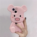 Pink Pig Piglet 3D Animals Phone Case for iPhone X Xs XR XsMax 11 12 13 14 Plus Pro Max