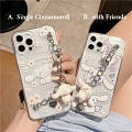 Japanese Bianco Cane 3D Animals with Chain Clear Telefono Case for iPhone 78 Plus se2 X Xs XR XsMax 11 12 13 14 Plus Pro Max Cosplay
