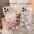 Japanese Blanco Perro Animals Rosado Plata Glitters Clear Teléfono Case for iPhone 78 Plus se2 X Xs XR XsMax 11 12 13 14 Plus Pro Max Cosplay