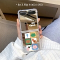 Oh Yeah Bear Frog Pig Animals シルバー Mirror 電話番号 Case for Samsung Galaxy Z Flip と Z Flip 3 コスプレ (5G)