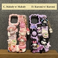 ピンク Rabbit ブラック ネコ 3D Animals with ブラック Rainbow Chains 電話番号 Case for iPhone 78 Plus se2 X Xs XR XsMax 11 12 13 mini Pro Max コスプレ