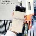 Classic Simple with Hinge Protect Clear 電話番号 Case for Samsung Galaxy Z Flip と Z Flip 3 と Z Flip 4 コスプレ (5G)