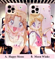Glitters Marin Moon 3D Girls with Strap Rose Téléphone Case for iPhone 78 Plus se2 X Xs XR XsMax 11 12 13 Pro Max Cosplay