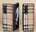 Korean Clásico Pattern Café Grids Leather Teléfono Case for Samsung Galaxy Z Fold 3 y Z Fold 2 Cosplay (5G)