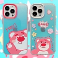 Pink Strawberry Bear Animals Blue Colorful Phone Case for iPhone X Xs XR XsMax 11 12 13 Pro Max