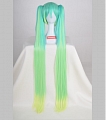 Cosplay Long Straight Green Yellow Twin Pony Tails Wig (390)