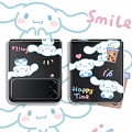 Japanese White Dogs Animals Clear Hard Phone Case for Samsung Galaxy Z Flip and Z Flip 3 (5G)