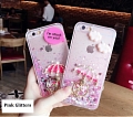 Rosado Azul Purpura Paraguas Todos Glitters Clear with Chain Teléfono Case for iPhone 678 s Plus X Xs XsMax Cosplay