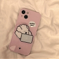 Cartoon White Dog 3D Animals Holder Purple Phone Case for iPhone 78 Plus X Xs XR XsMax 11 12 13 Pro Max