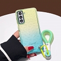 Classic Patterns with Band Azul Amarelo Clear Telefone Case for Samsung Galaxy 8 9 10 20 21 22 Plus Ultra e Note 20 Plus Ultra Cosplay