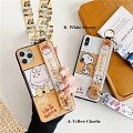 iPhone 15 Dog 3D Animals Belt and Lanyard Strap White Yellow Phone Case for iPhone 7 8 Plus se2 X Xs XR XsMax 11 12 13 14 15 Plus Pro Max