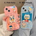 Cartoon Duck 3D Animals Ears ピンク ブルー 電話番号 Case for iPhone 7 8 Plus X Xs XR XsMax 11 12 13 Pro Max コスプレ