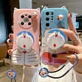 Japanese Blu Gatto Animals 3D Glitters Holder Rosa Telefono Case for iPhone 7 8 Plus X Xs XR XsMax 11 12 13 Pro Max Cosplay