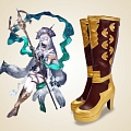 Arknights Skadi Scarpe (Brown Golden)