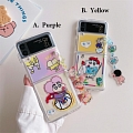 Japanese Boy Purple Yellow with Charm Clear Phone Case for Samsung Galaxy Z Flip 3 and 4 (5G)