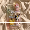 Japanese Dog Rabbit Cat 3D Glitters Clear Phone Case for iPhone 7 8 Plus X Xs XR XsMax 11 12 13 Pro Max