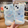 Japanese Blanc bleu Chien Animals Glitters with Ears Téléphone Case for iPhone 7 8 Plus X XS XR XsMax 11 12 13 14 Plus Pro Max Cosplay