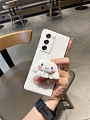 Japanese Weiß Hund 3D Animals Holder Weiß Telefon Case for Samsung Galaxy Z Fold und Fold 2 und 3 und Z Fold 4 Cosplay (5G)