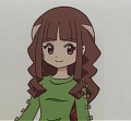 Digimon Ruli Tsukiyono Perruque (Longue, Brown, Curly)