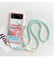 Princesa Sirena Clear with Hinge Protect with Chain Teléfono Case for Samsung Galaxy Z Flip 3 y Z Flip 4 Cosplay (5G)