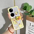 Japanese Yellow Dog with Hinge Protect Clear Phone Case for Samsung Galaxy Z Flip 3 and Z Flip 4 (5G)