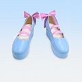 Cosplay Lolita Blue with Pink Ribbon Shoes (621)