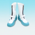 Cosplay Medium White Blue Zipper Boots (967)